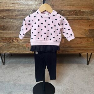 Tucker & Tate Pink Polka Dot Tutu Sweatshirt & Legging Set